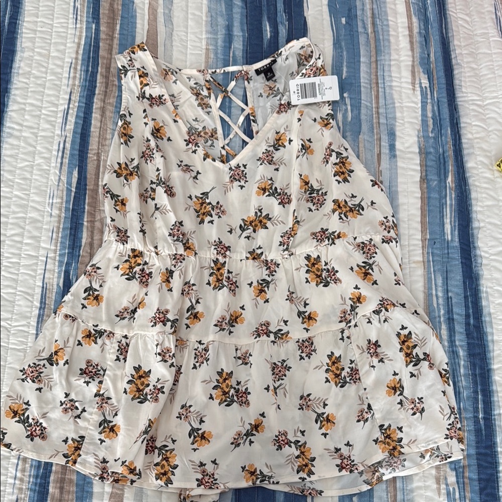 Torrid Floral Sleeveless Top - White